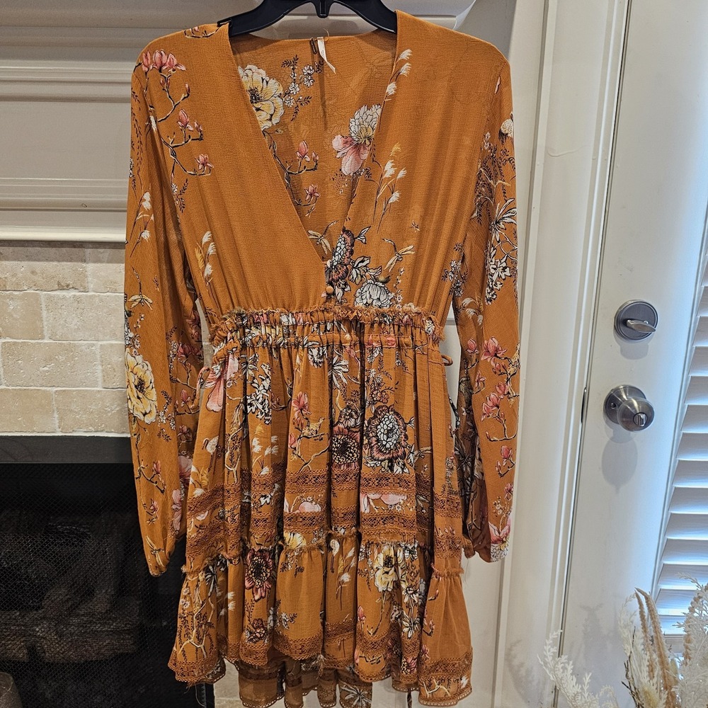 Free People Floral Cherry Blossom Mini Dress XS